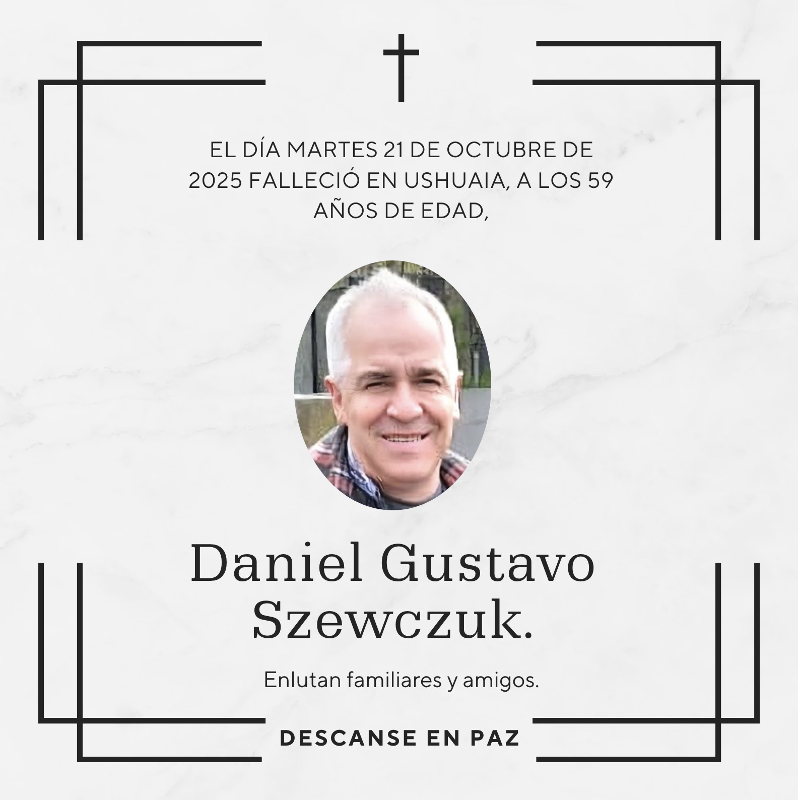 Fallecimiento | Daniel Gustavo Szewczuk.